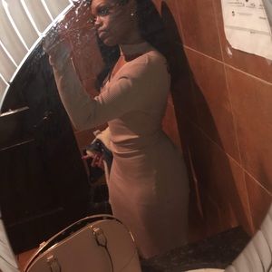 Tan body fit dress